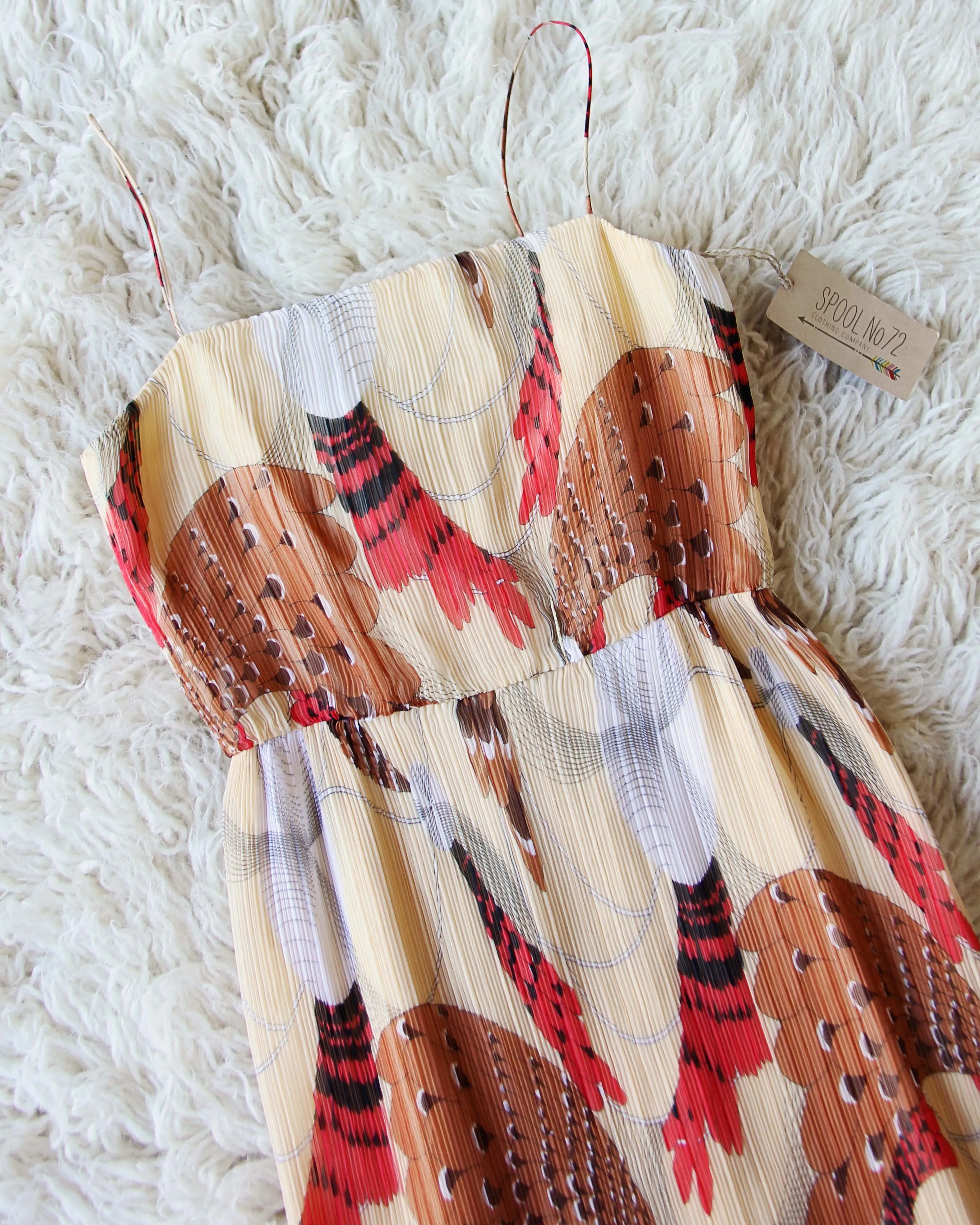 Vintage Feather Maxi Dress