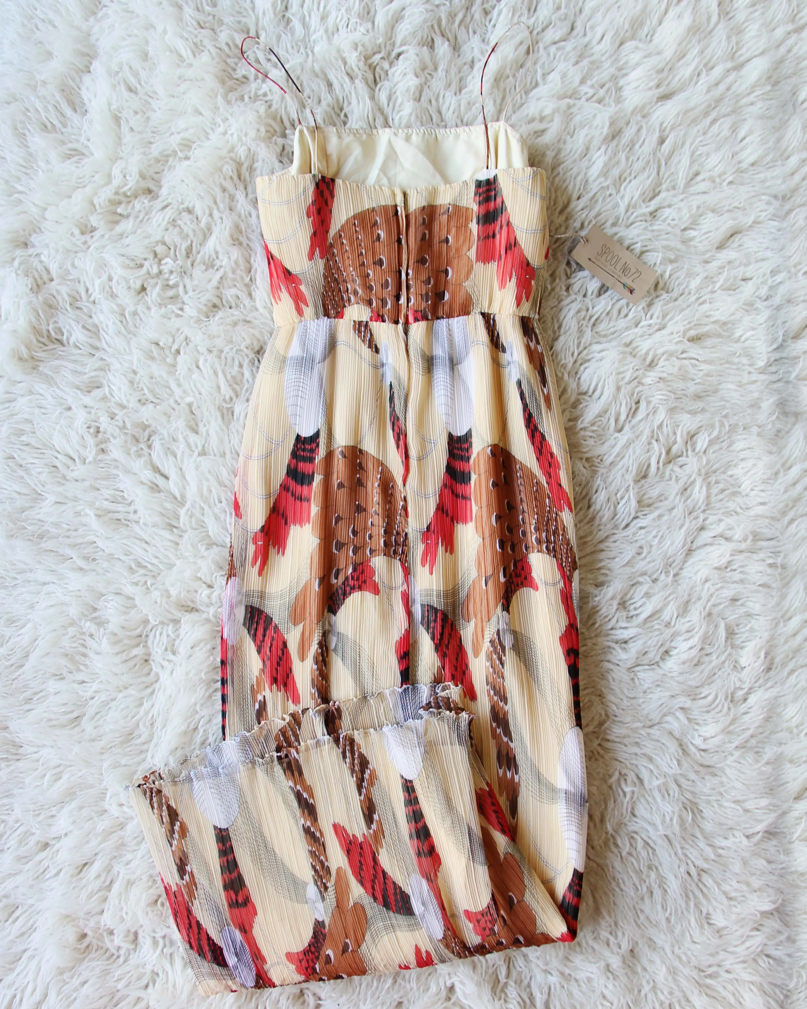 Vintage Feather Maxi Dress