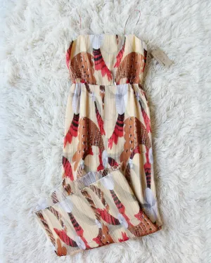 Vintage Feather Maxi Dress