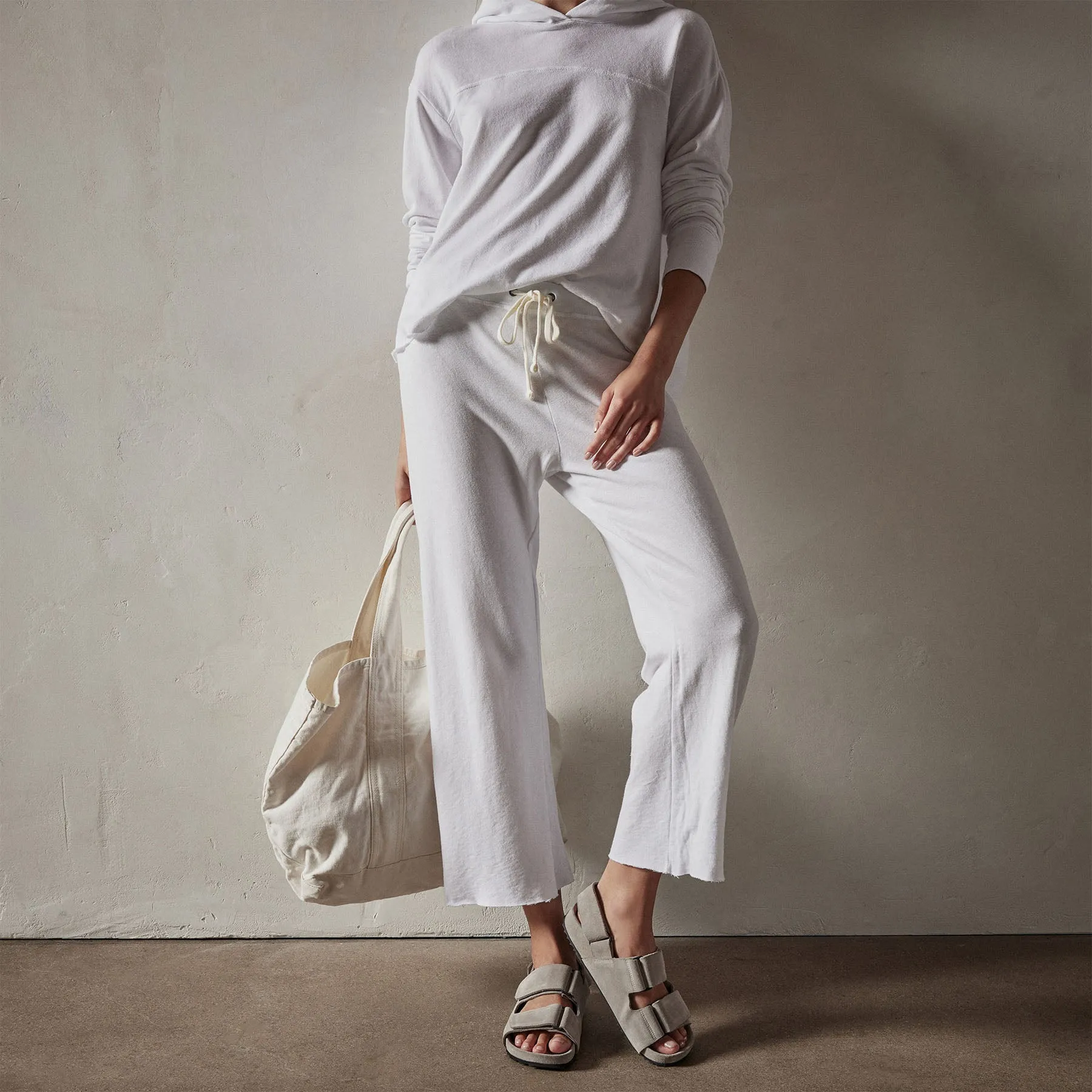 Vintage French Terry Cutoff Sweatpant - White
