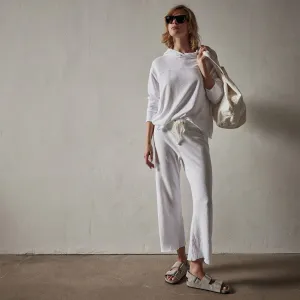 Vintage French Terry Cutoff Sweatpant - White