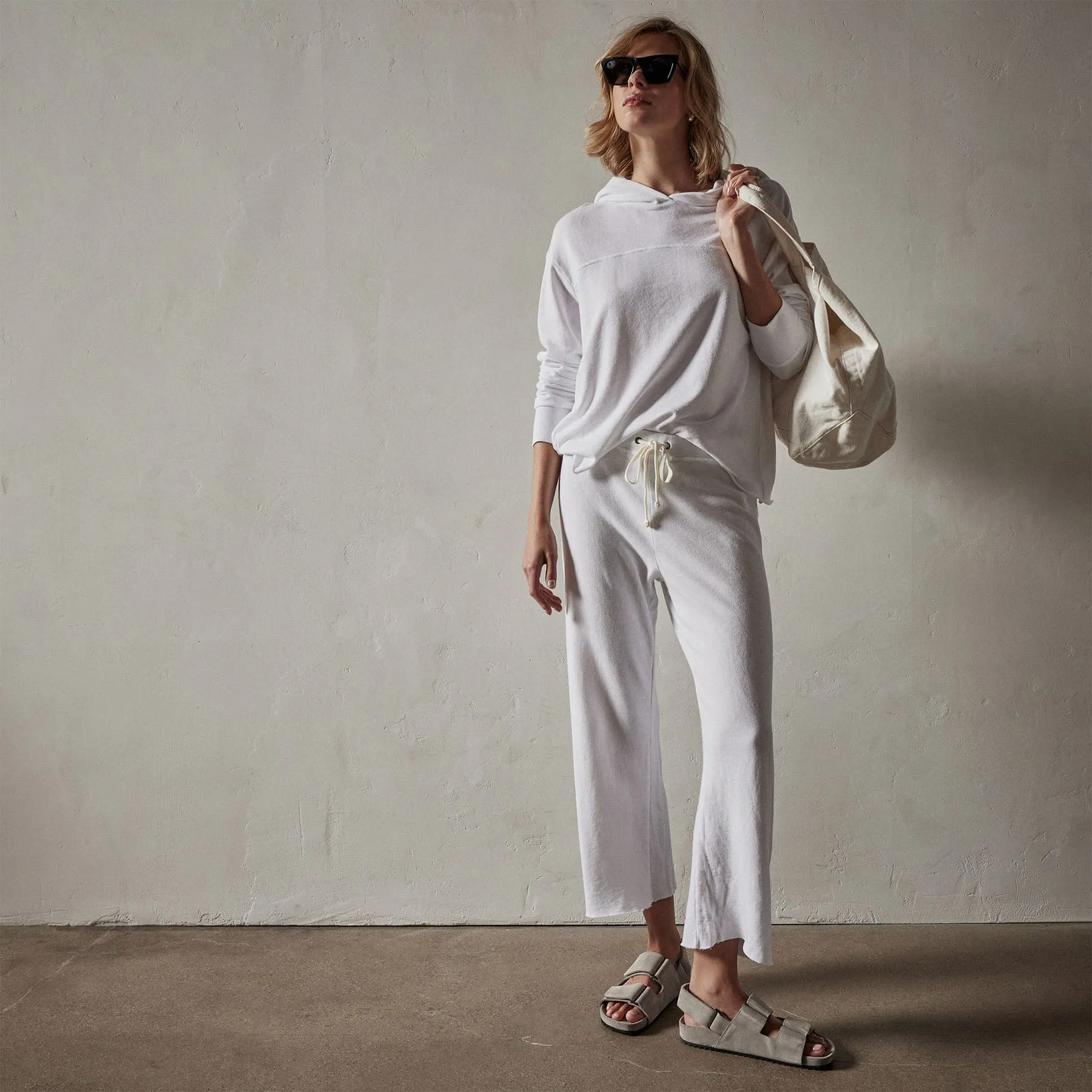 Vintage French Terry Cutoff Sweatpant - White