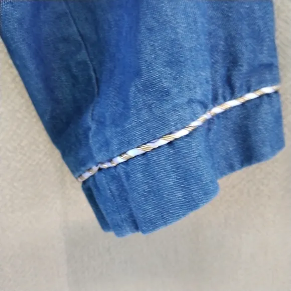 Vintage Gepetto Nautical Denim Blazer Women's Nautical Theme Blazer