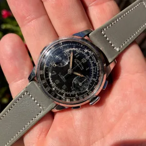 Vintage Gotham Gothameter Stainless Steel Chronograph Valjoux 92 Manual Wristwatch