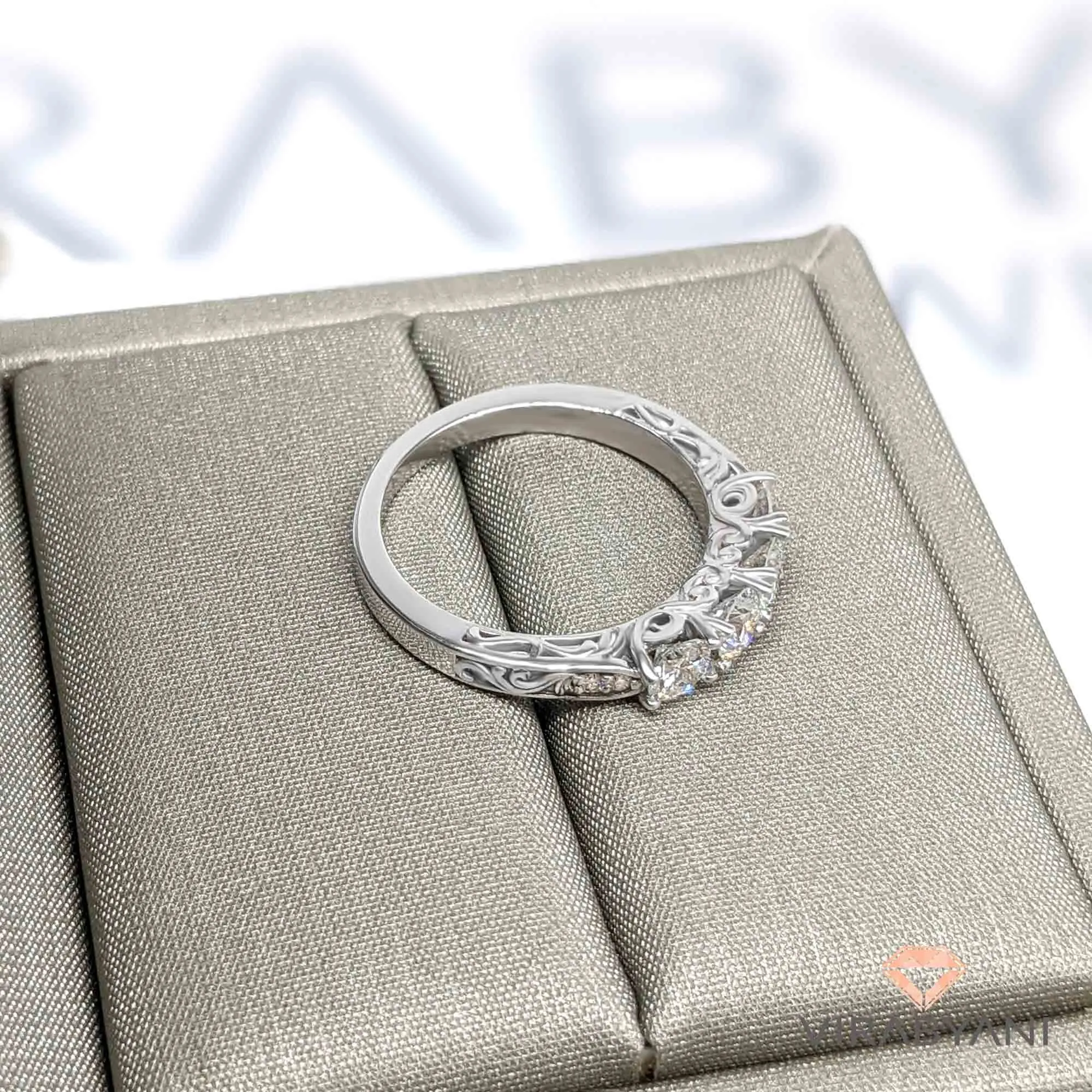Vintage Inspired 1.0 ct. Diamond Wedding Band Four Stone