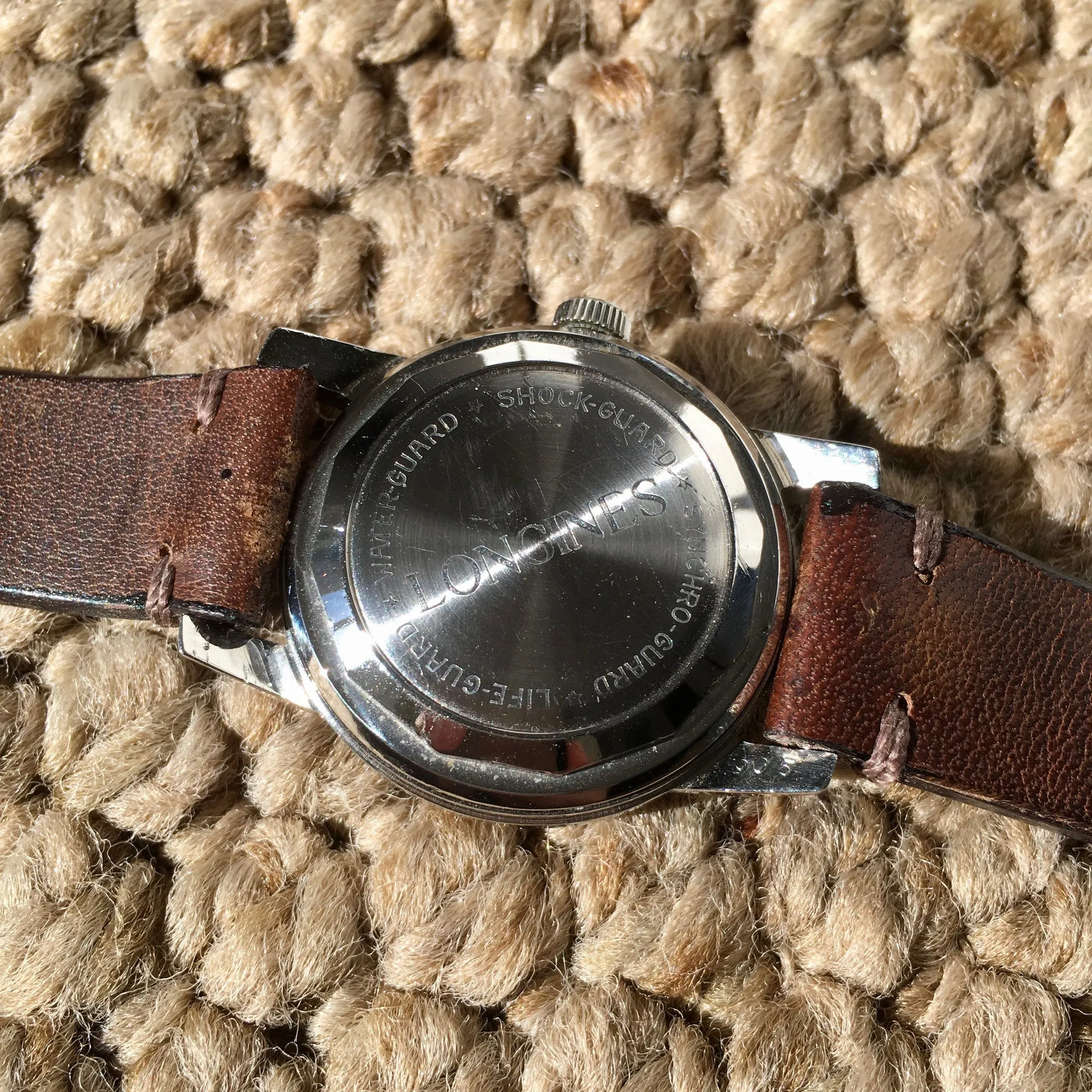 Vintage Longines All-Guard Automatic 9006-2 Gilt Black Cal. 19AS Steel Wristwatch