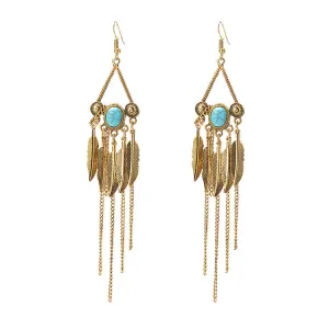 Vintage oval leaf earrings