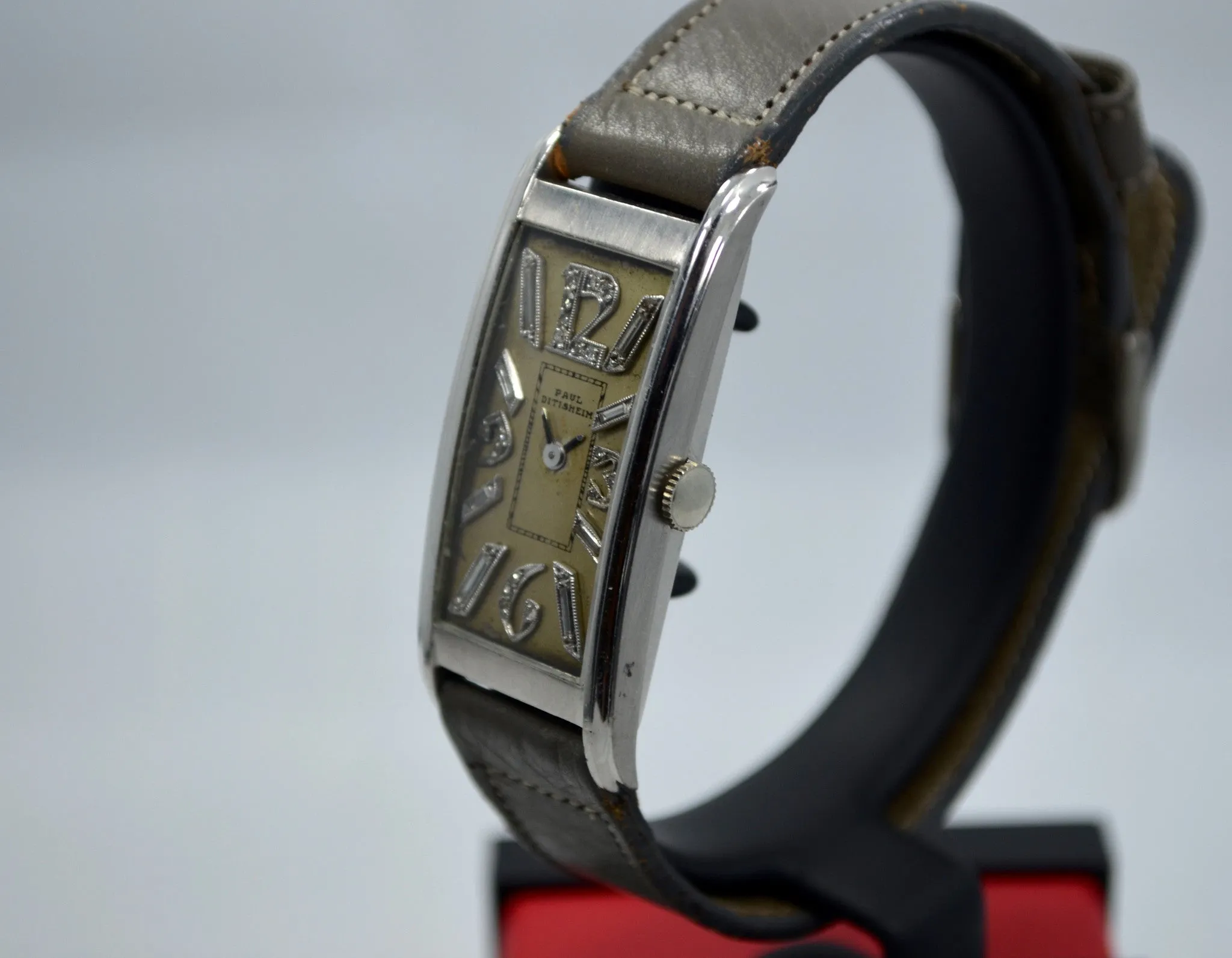 Vintage Paul Ditisheim Platinum Art Deco Diamond Dial Manual Watch