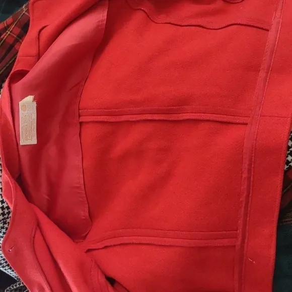 Vintage Pendleton Red Wool Cropped Blazer Jacket