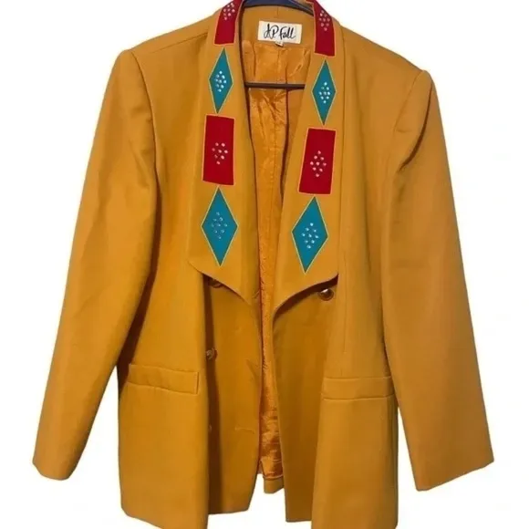 Vintage P.fall Mustard women's Blazer Size 18
