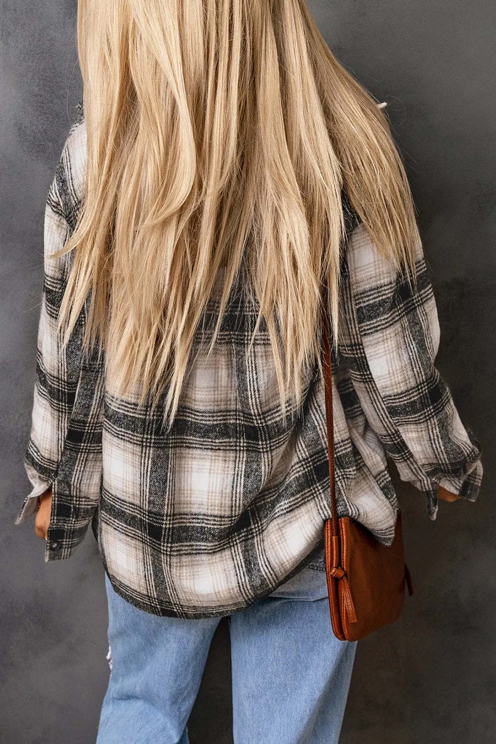 Vintage Plaid Fleece Lining Jacket For Women