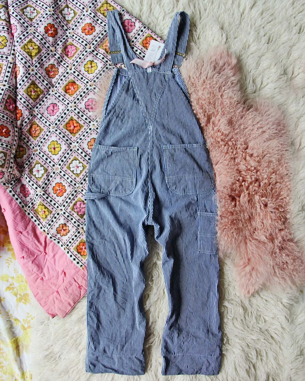 Vintage Quilted Heart Overalls