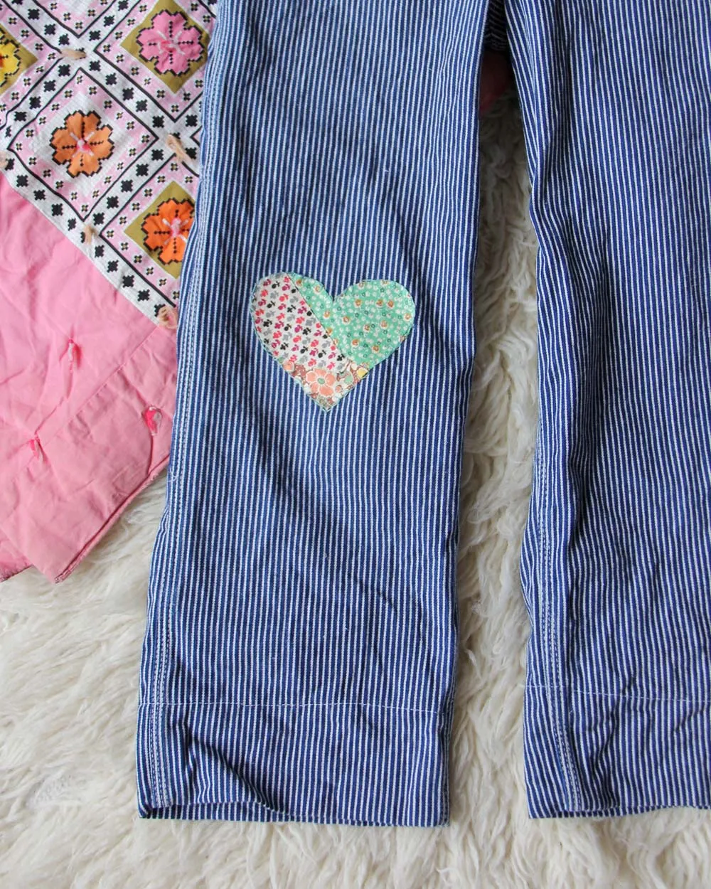 Vintage Quilted Heart Overalls