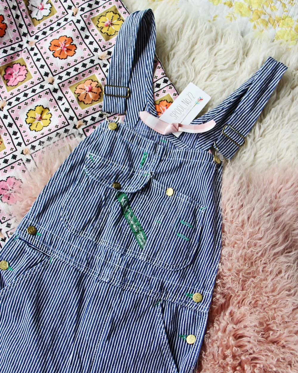 Vintage Quilted Heart Overalls