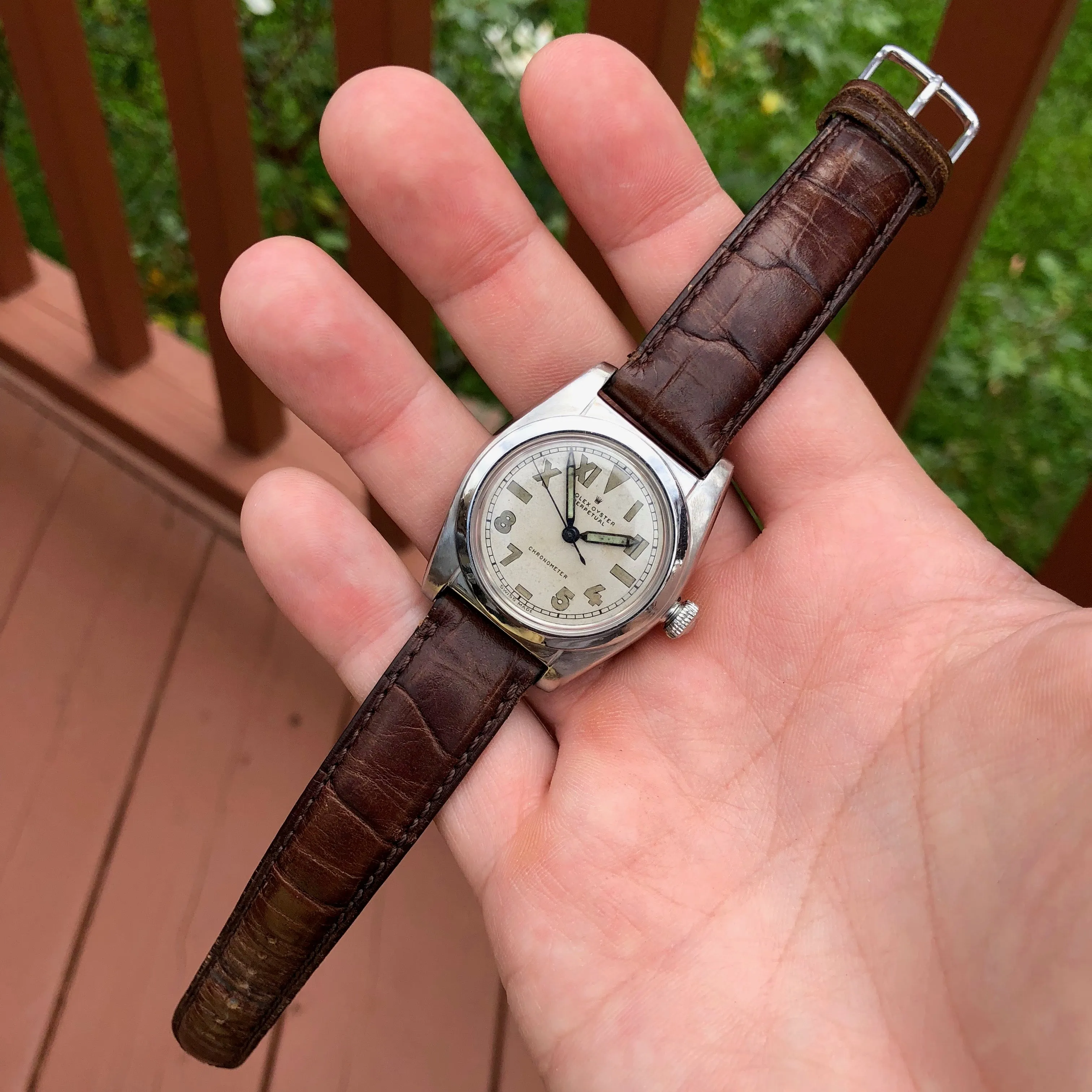 Vintage Rolex Bubbleback 2940 Steel Chronometer California Dial Automatic Wristwatch