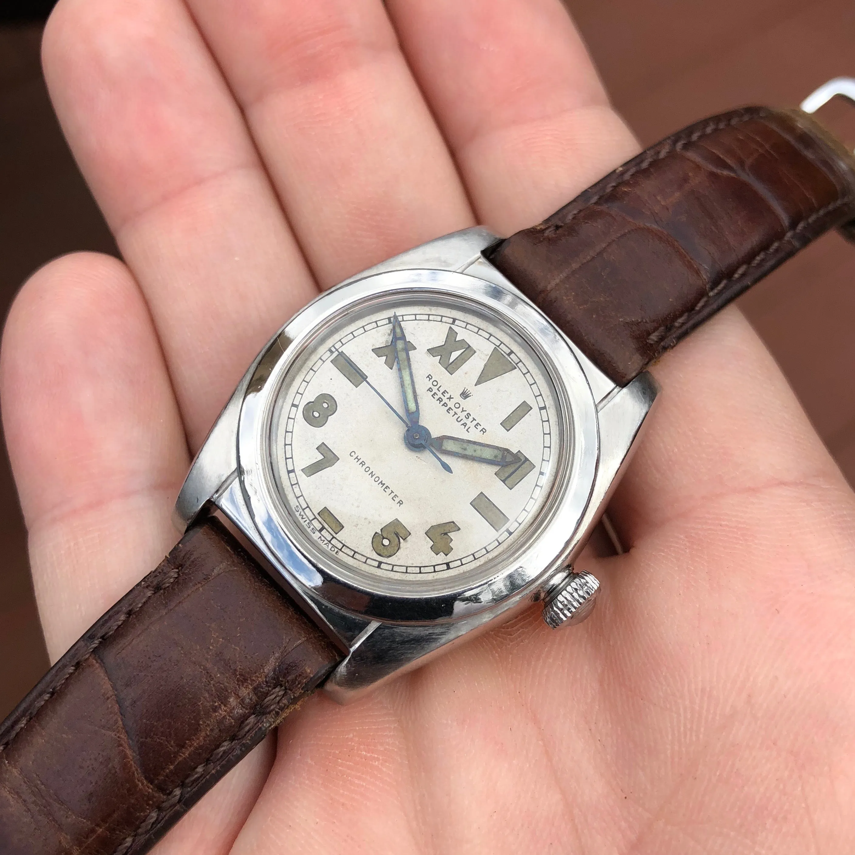 Vintage Rolex Bubbleback 2940 Steel Chronometer California Dial Automatic Wristwatch
