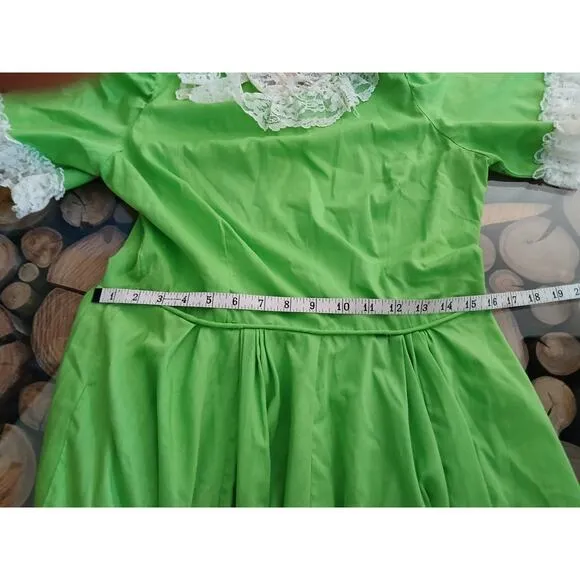 Vintage Sears Country Western Line Dancing Circle Dress 1960s Bright Green