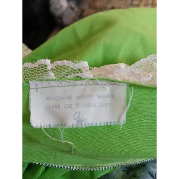 Vintage Sears Country Western Line Dancing Circle Dress 1960s Bright Green