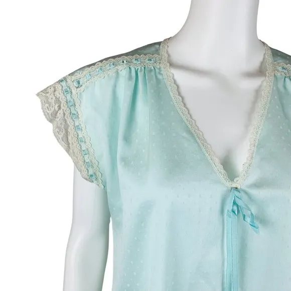 Vintage Sky Blue Nightgown Gilead Lingerie Nightie | B 38&quot;