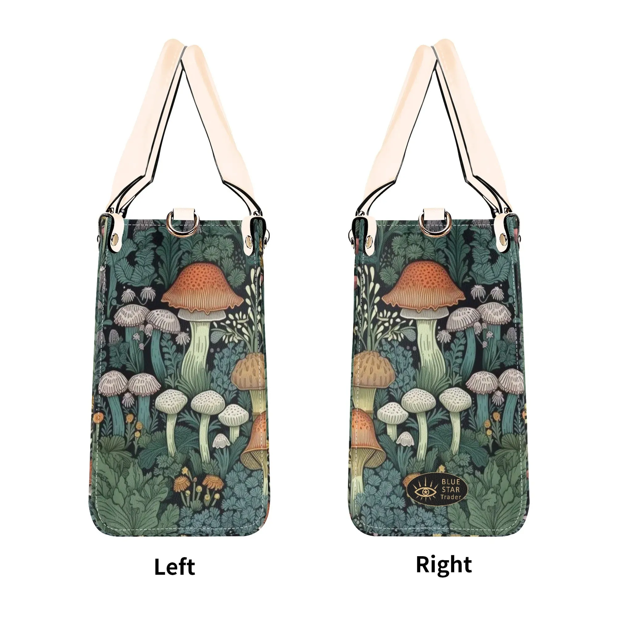 Vintage Style Mushrooms Luxury Womens Vegan Leather Handbag
