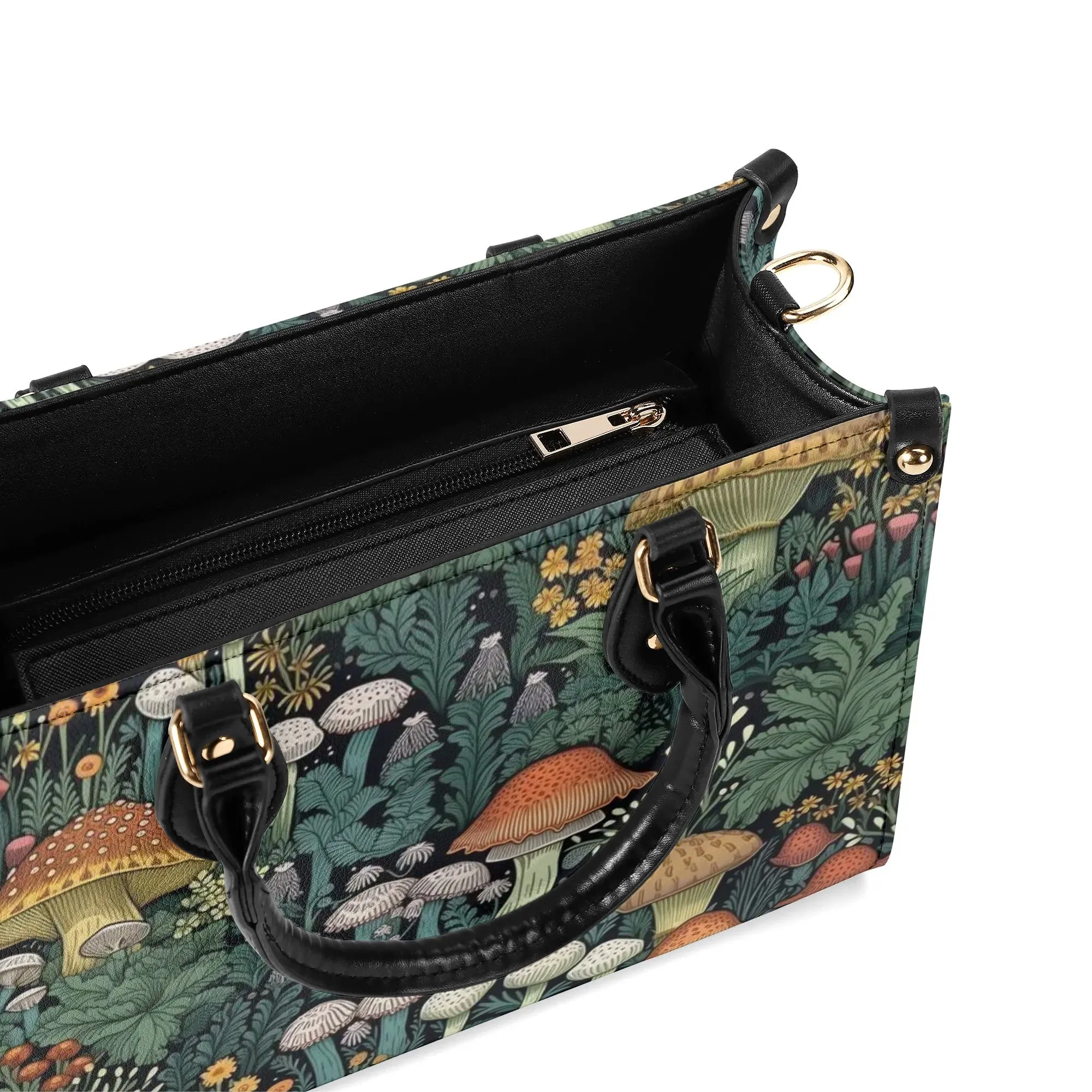 Vintage Style Mushrooms Luxury Womens Vegan Leather Handbag