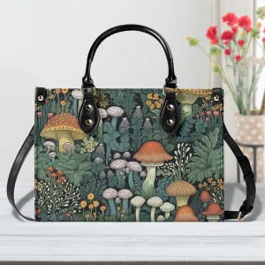 Vintage Style Mushrooms Luxury Womens Vegan Leather Handbag