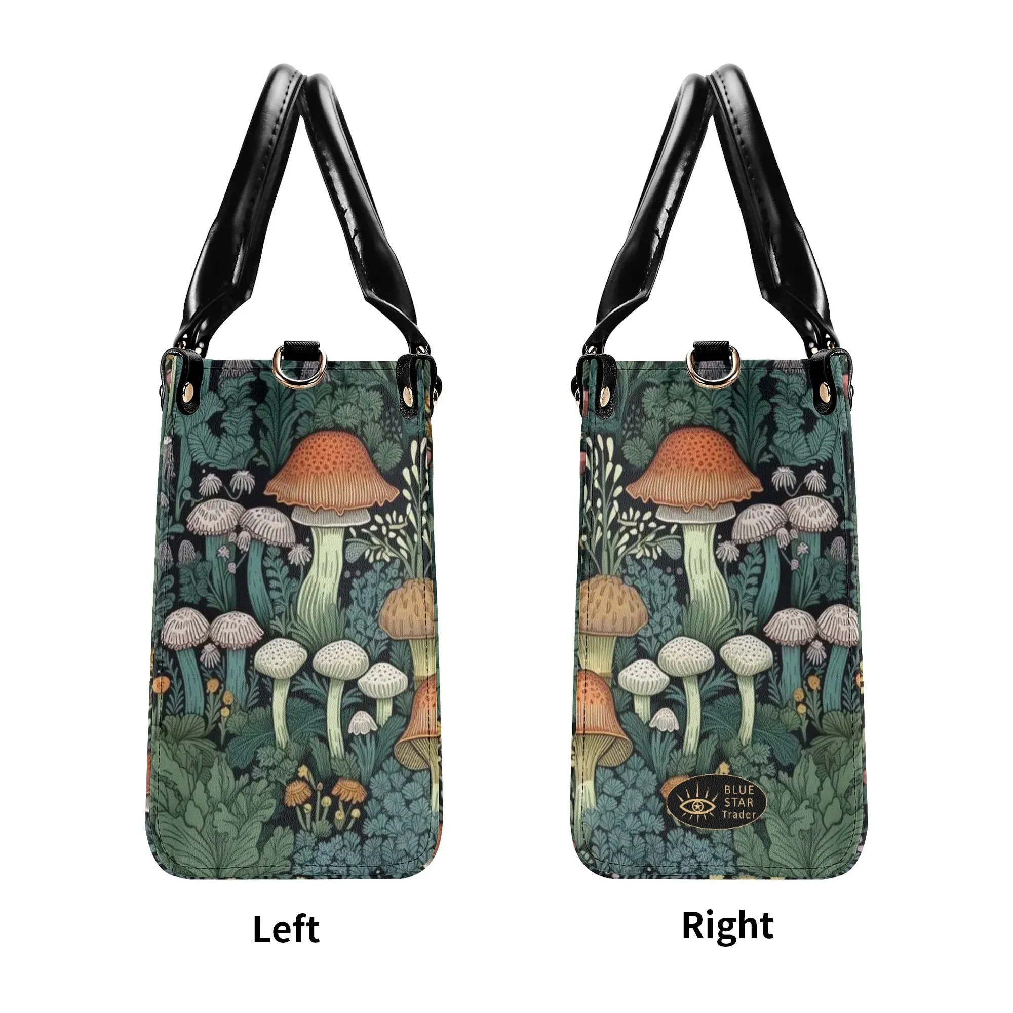 Vintage Style Mushrooms Luxury Womens Vegan Leather Handbag