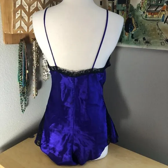 Vintage Victoria's Secret Gold Label Liquid Satin Lingerie Teddy - 80s 90s