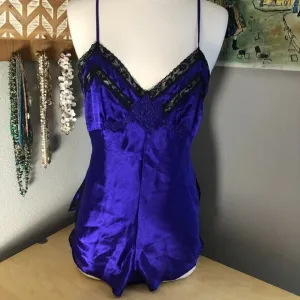 Vintage Victoria's Secret Gold Label Liquid Satin Lingerie Teddy - 80s 90s