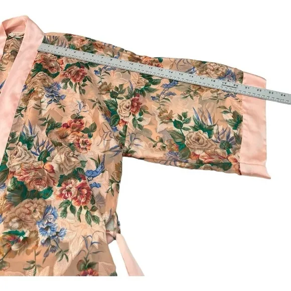 Vintage Victoria's Secret Women's Pink and Green Robe