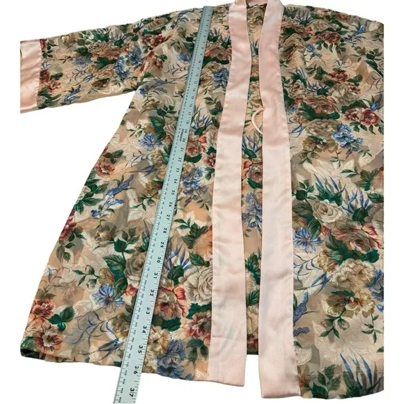 Vintage Victoria's Secret Women's Pink and Green Robe