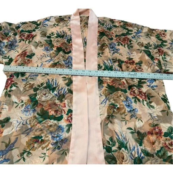 Vintage Victoria's Secret Women's Pink and Green Robe