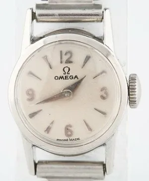 Vintage Women's Omega Stainless Steel Hand-Winding Watch w/ Bonklip Band