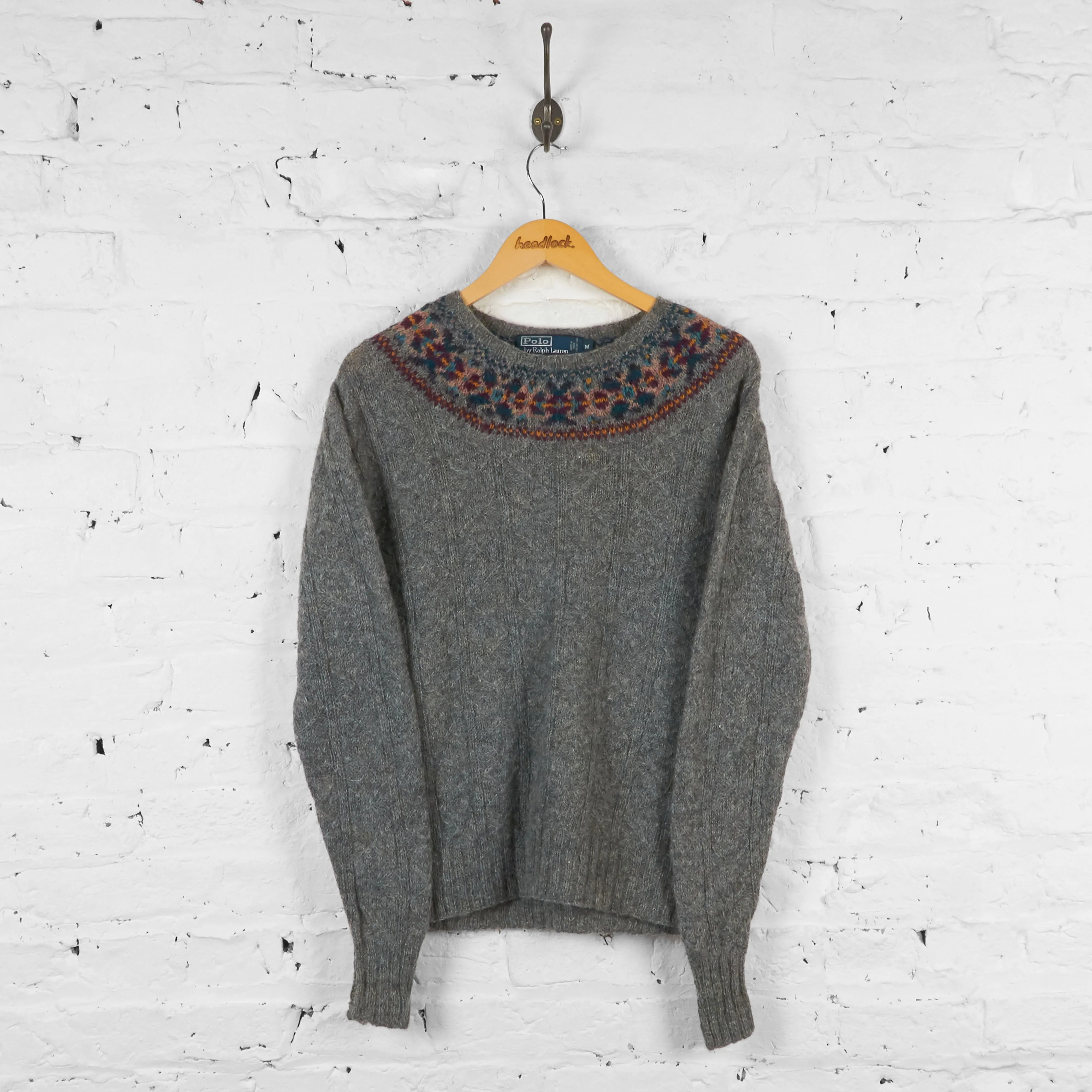 Vintage Women's Polo Ralph Lauren Knitted Jumper - Grey - M