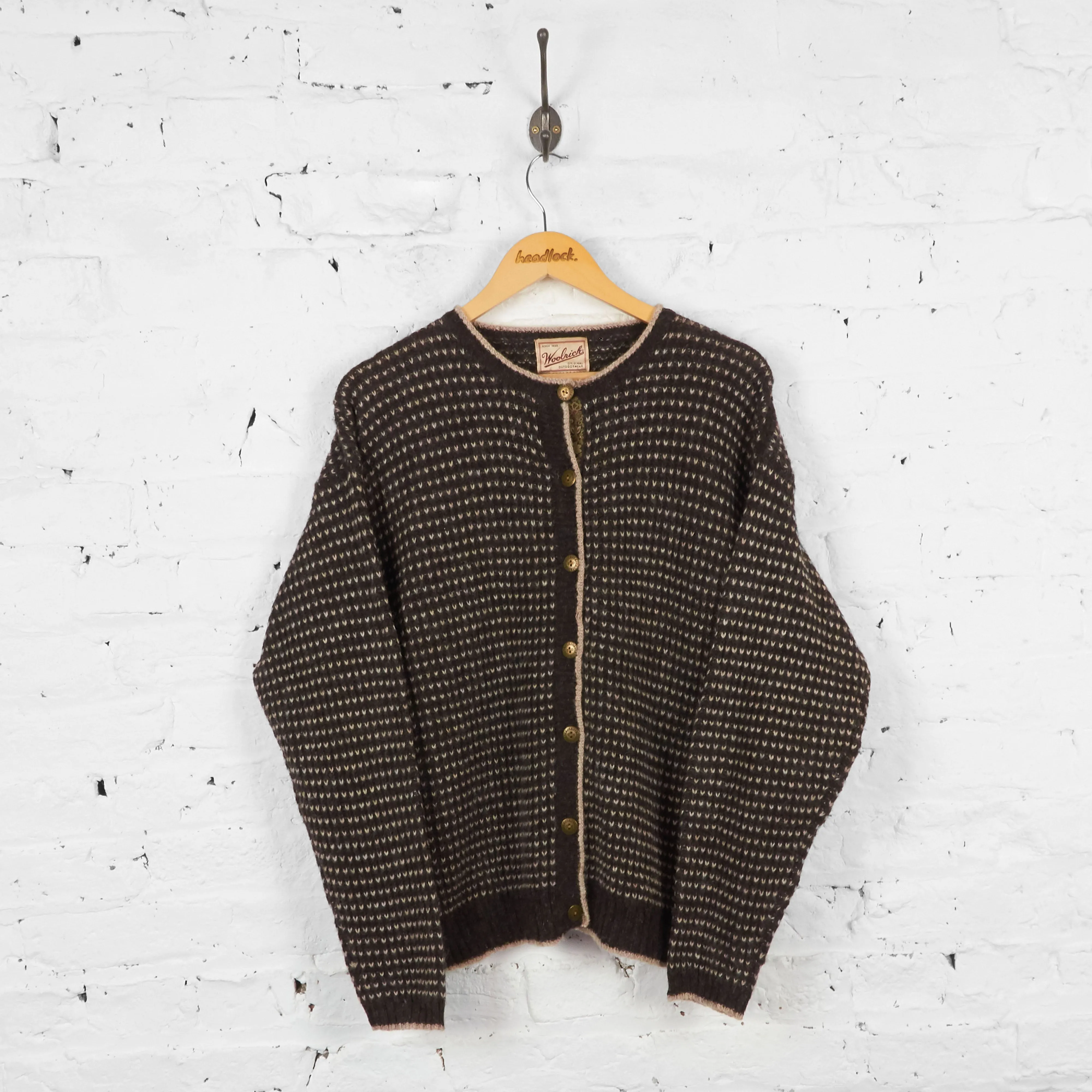 Vintage Women's Woolrich Wool Cardigan - Brown - M