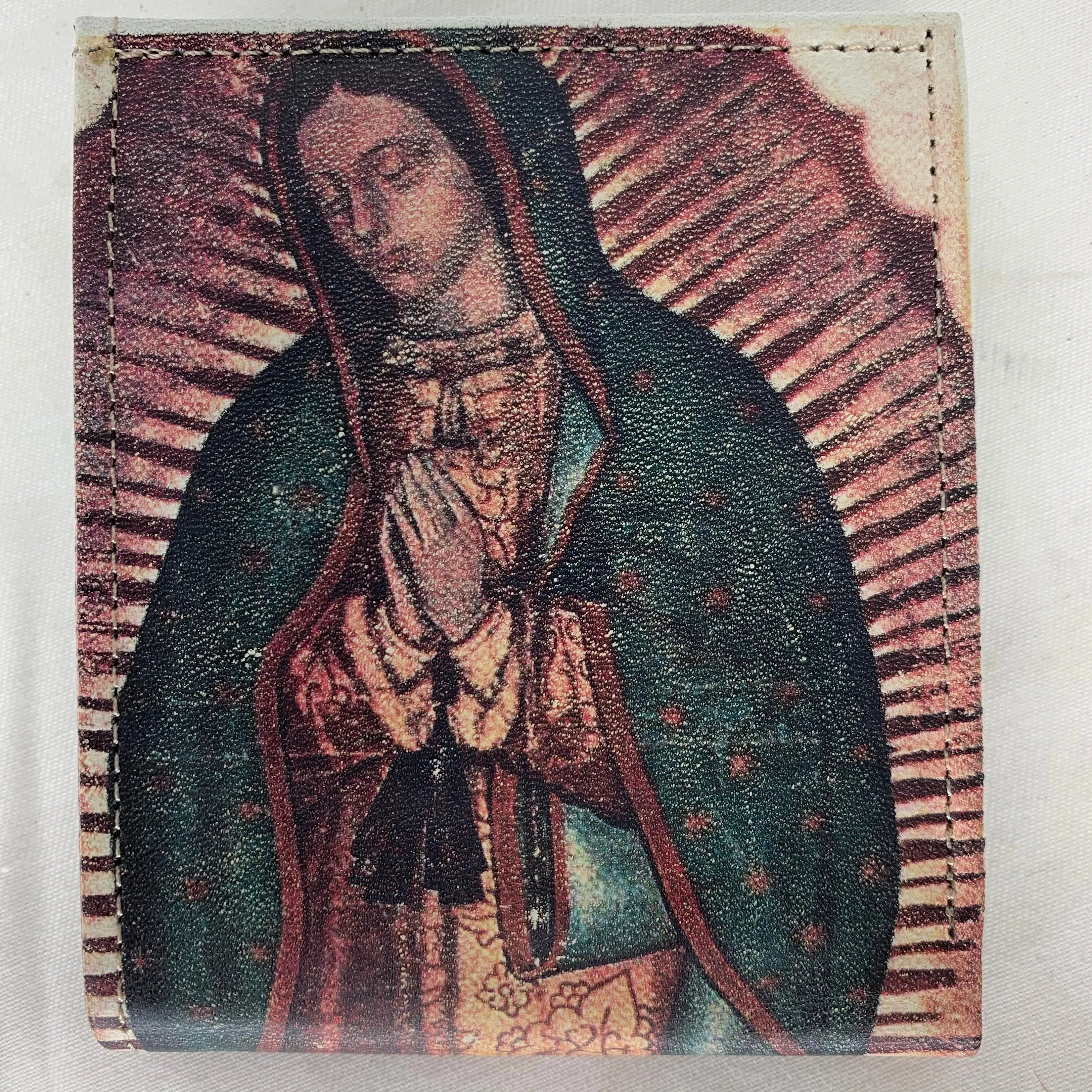 VIRGEN DE GUADALUPE Virgin Mary laser printed bi-fold leather wallet