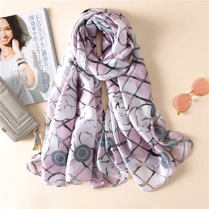 Vogue Silkly Scarf for Women Lightweight Classical Shawl Wraps Holiday Scarf Gift Scarves Women