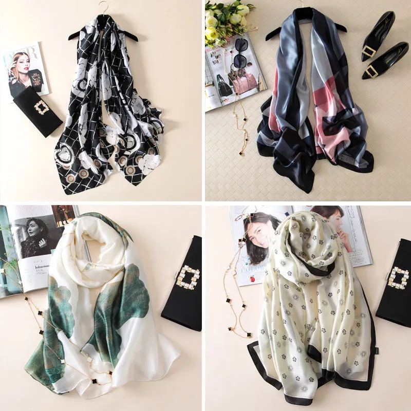 Vogue Silkly Scarf for Women Lightweight Classical Shawl Wraps Holiday Scarf Gift Scarves Women