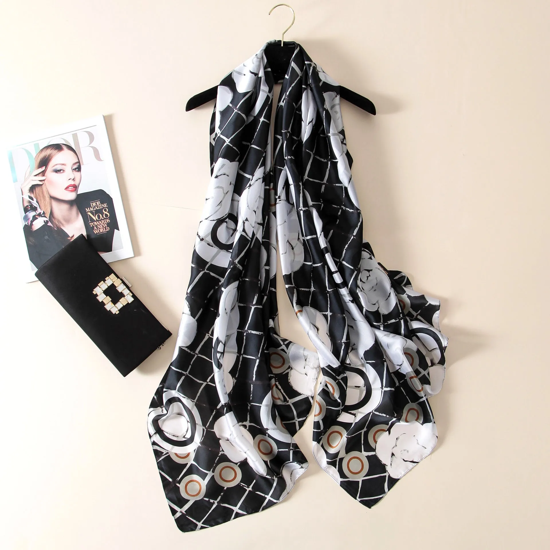 Vogue Silkly Scarf for Women Lightweight Classical Shawl Wraps Holiday Scarf Gift Scarves Women