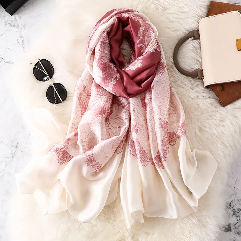 Vogue Silkly Scarf for Women Lightweight Classical Shawl Wraps Holiday Scarf Gift Scarves Women