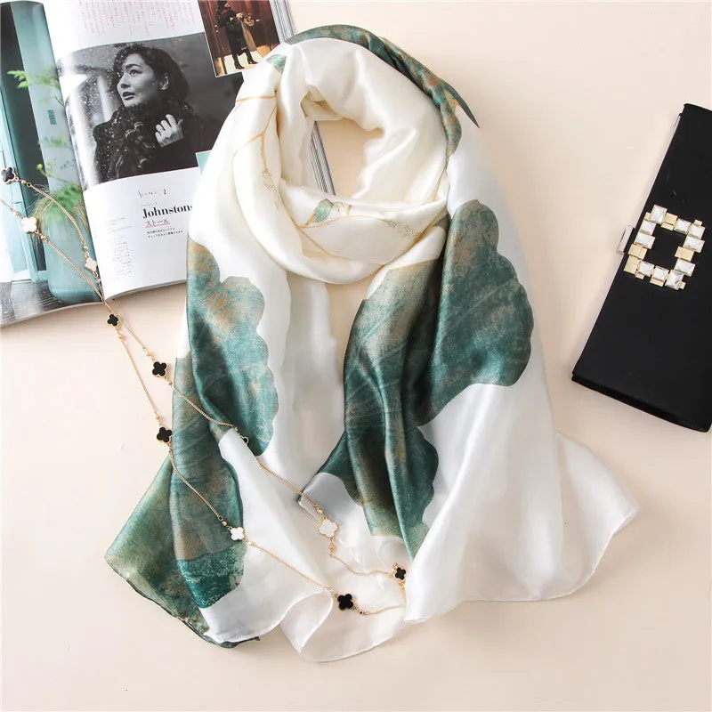 Vogue Silkly Scarf for Women Lightweight Floral Shawl Wraps Holiday Scarf Gift Scarves Women