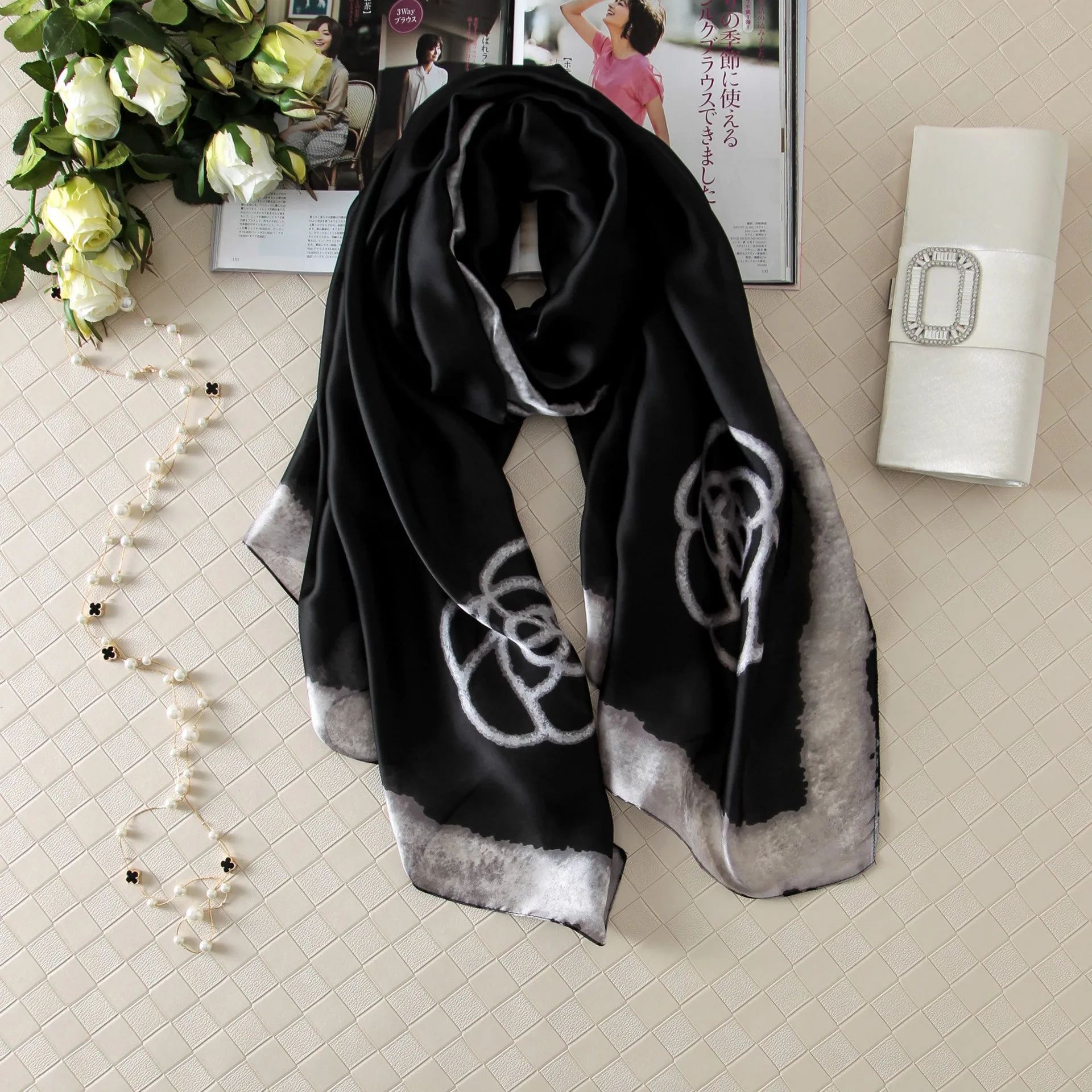 Vogue Silkly Scarf for Women Lightweight Shawl Wraps Holiday Scarf Gift Scarves Women