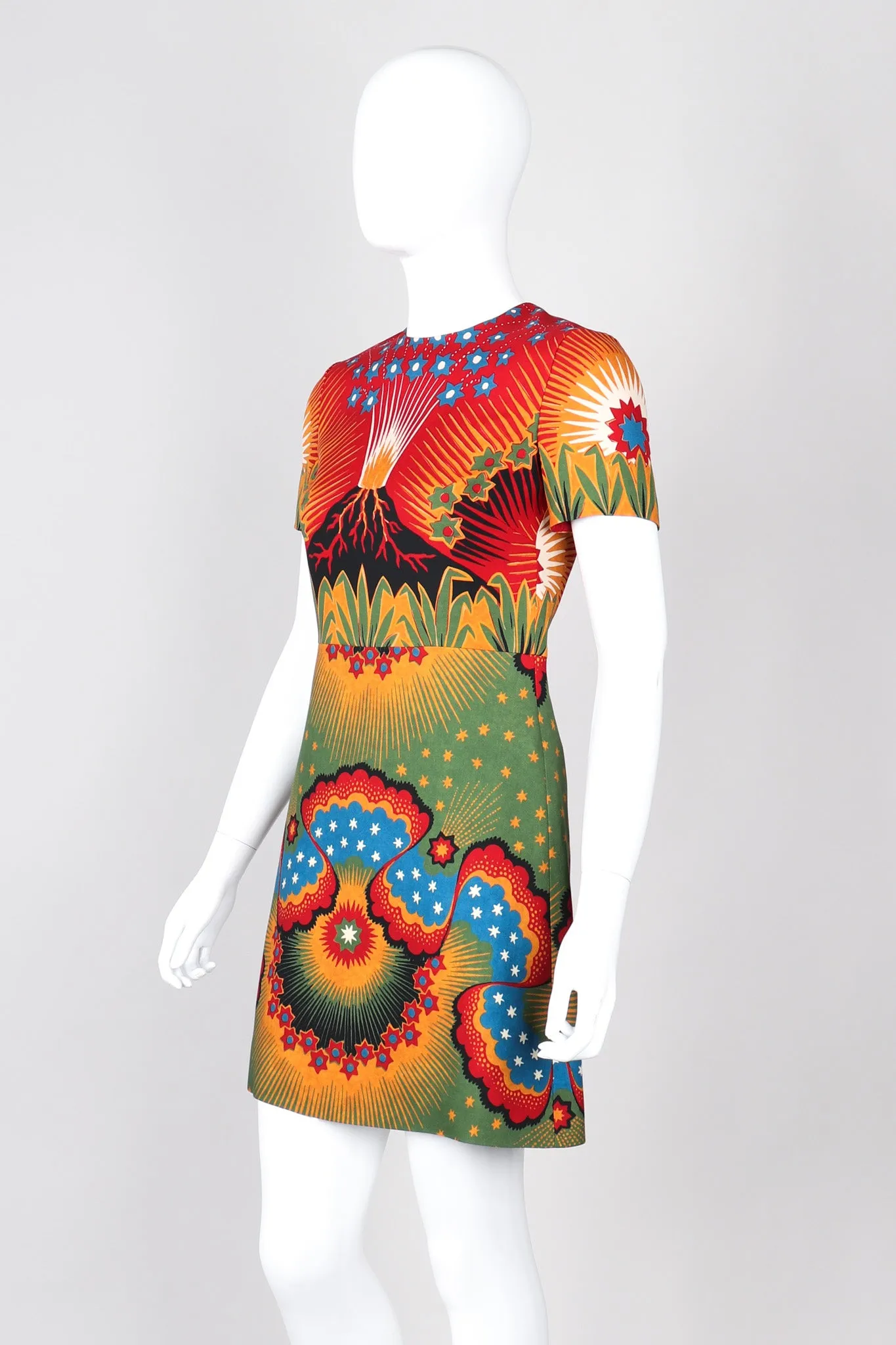 Volcano Print Mini Dress