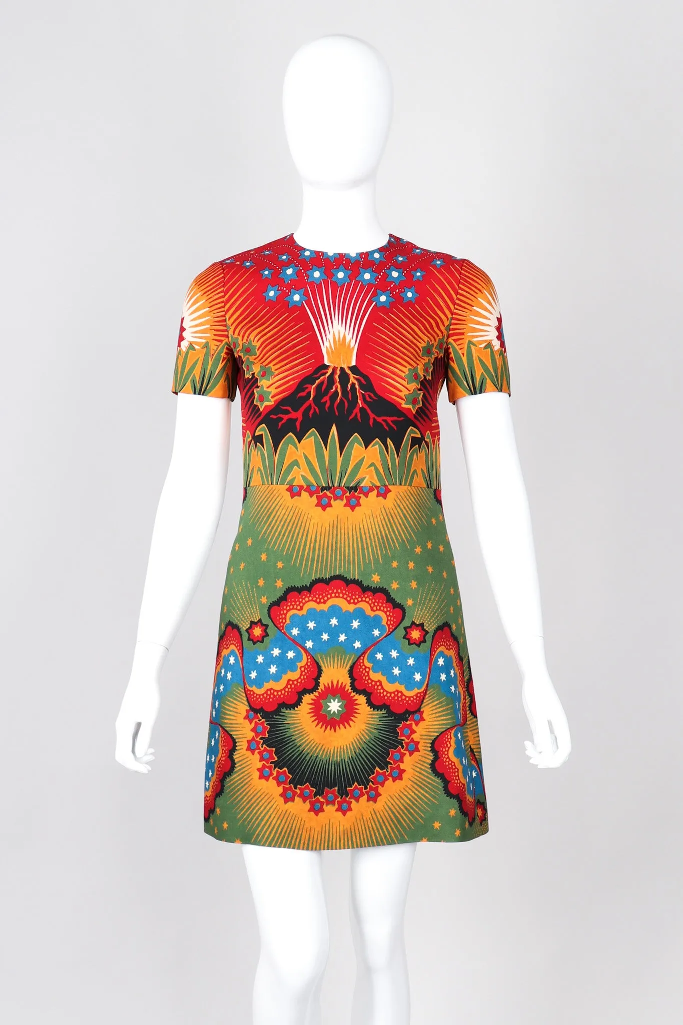 Volcano Print Mini Dress