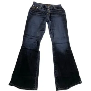VTG Bongo Flare Jeans Y2K Flocked Velvet Gradient Womens Size 9 Stretch Mid-Rise