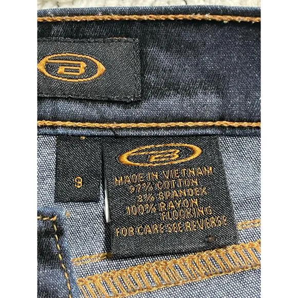 VTG Bongo Flare Jeans Y2K Flocked Velvet Gradient Womens Size 9 Stretch Mid-Rise