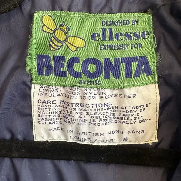 Vtg Ellesse Beconta Womens 80's Colorblock Retro Ski Snowboard Jacket Coat  Sz 8