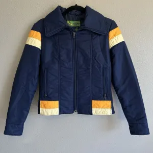 Vtg Ellesse Beconta Womens 80's Colorblock Retro Ski Snowboard Jacket Coat  Sz 8