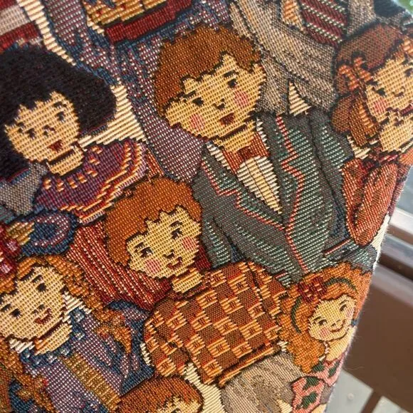 VTG FACETS By Mirrors Women's Children of the World Tapestry Vest Brown Size M