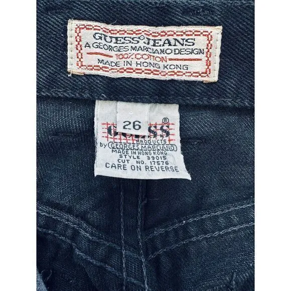 VTG GUESS Georges Marciano‎ Women's 24&quot; High Waist Mom Jeans Taper/Zipper #39015